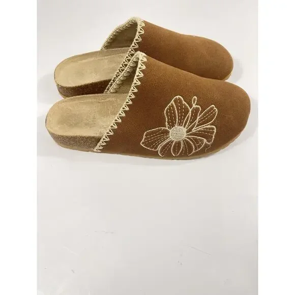 G.C. Shoes Jamie Shoes Womens Size 8.5 Brown Cognac Floral Mule Slippers New Box - Picture 4 of 9